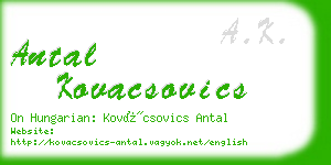 antal kovacsovics business card